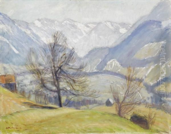 Vorfruhling Silbern Hintersteiner Berge Oil Painting by Otto Modersohn