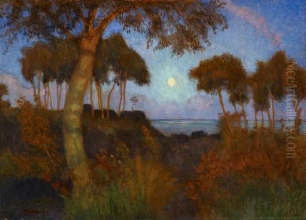 Mondaufgang Im Moor Oil Painting by Otto Modersohn