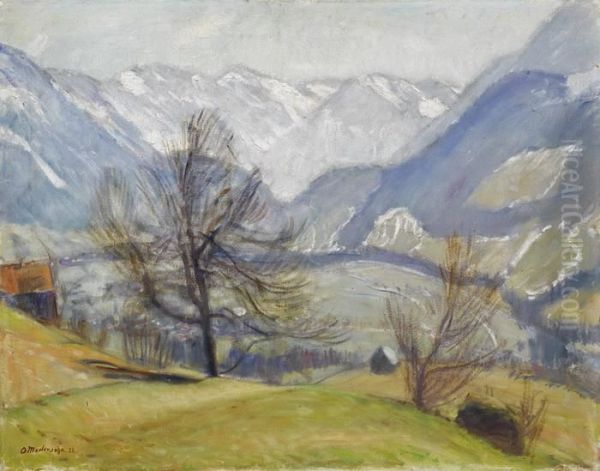 Vorfruhling Silbern Hintersteiner Berge Oil Painting by Otto Modersohn