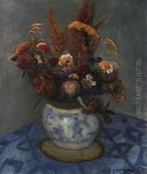 Fall Bouquet. 1939 Oil Painting by Otto Modersohn