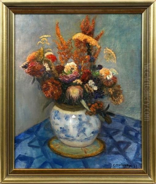 Herbstblumenstraus Oil Painting by Otto Modersohn