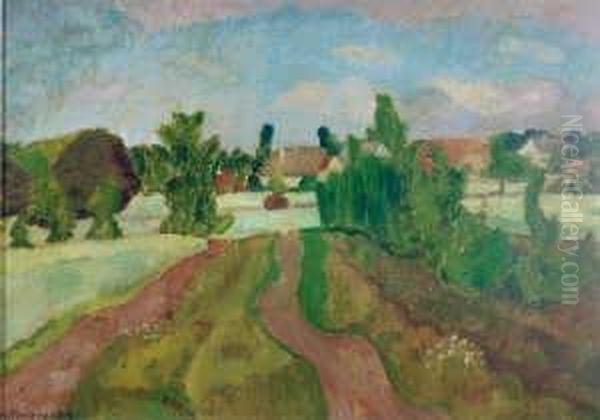 Fischerhude - Weg In Der Heide Oil Painting by Otto Modersohn