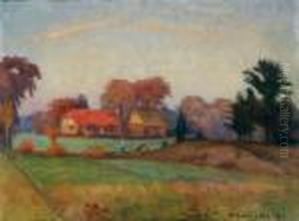 Abend Freeses Wiese Oil Painting by Otto Modersohn