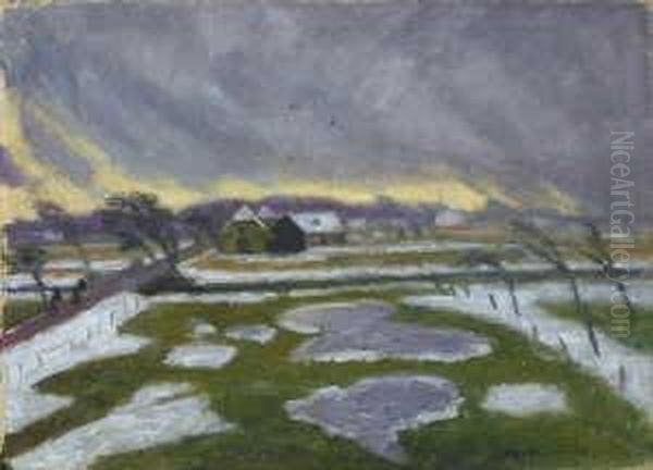 Marzsturm (schneeschmelze) Oil Painting by Otto Modersohn