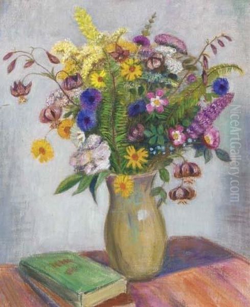 Gebirgsblumenstrauss. 1932. Oil Painting by Otto Modersohn