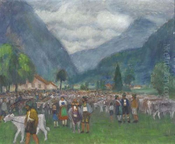 Viehscheid. Oil Painting by Otto Modersohn