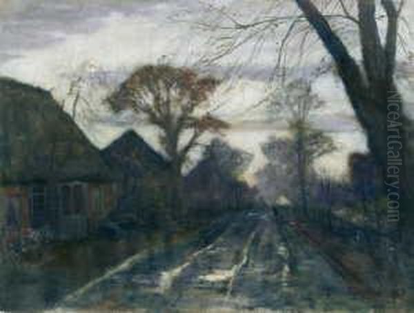 Fischerhude Oil Painting by Otto Modersohn