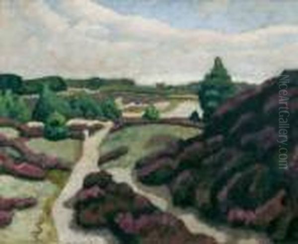 Sommertag An Der Wumme / Heidelandschaft Oil Painting by Otto Modersohn