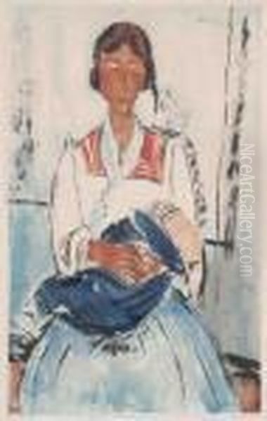 L'italienne Oil Painting by Amedeo Modigliani