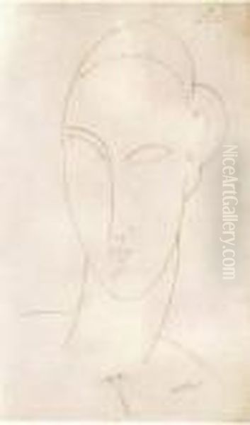 Testa Di Cariatide Oil Painting by Amedeo Modigliani