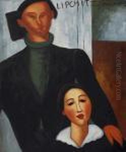 Jacques And Berthe Lipchitz Oil Painting by Amedeo Modigliani