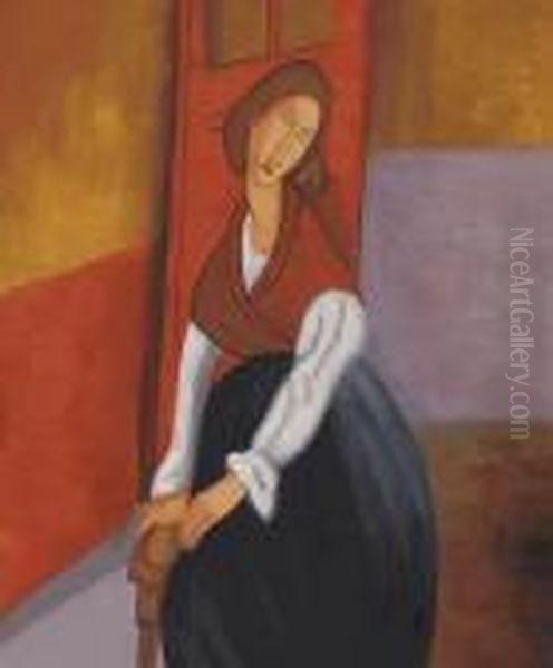 Jeanne Hebuterne Oil Painting by Amedeo Modigliani