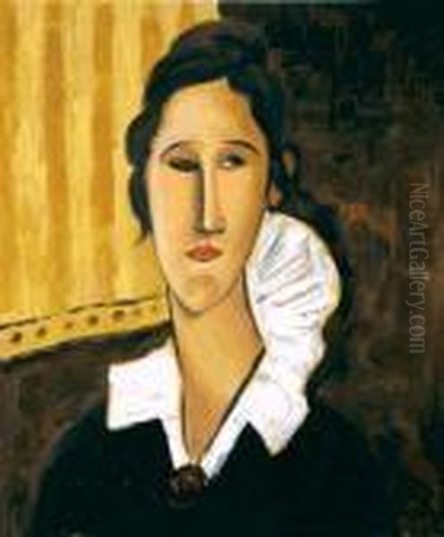 Portrait Of Anna Zborovska Oil Painting by Amedeo Modigliani