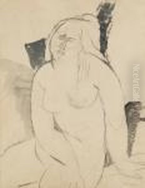 Nudo Femminile Seduto Oil Painting by Amedeo Modigliani