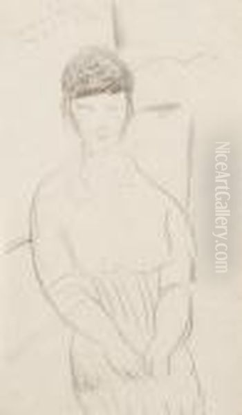 Angele Mikcele Oil Painting by Amedeo Modigliani