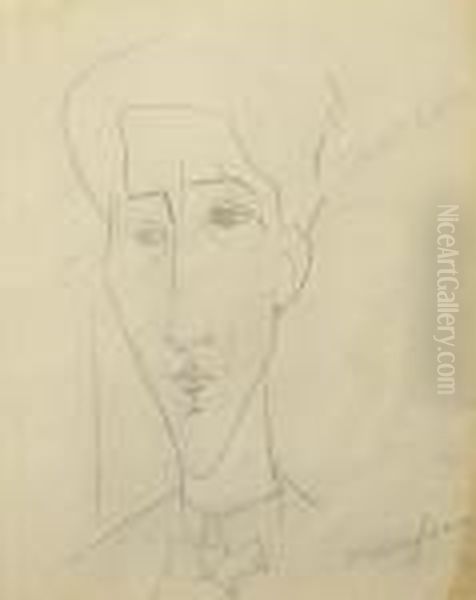 Portrait De Jean Cocteau Oil Painting by Amedeo Modigliani