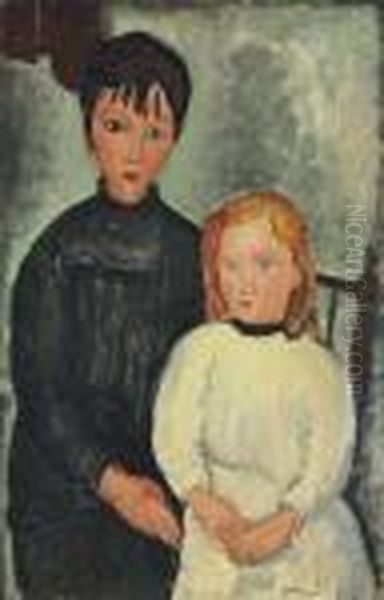 Les Deux Filles Oil Painting by Amedeo Modigliani