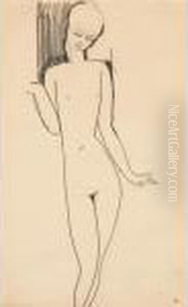 Femme Nue, Vue De Face Oil Painting by Amedeo Modigliani