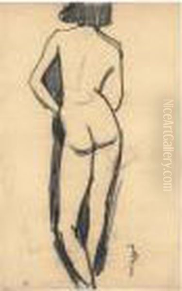 Femme Nue De Dos Oil Painting by Amedeo Modigliani