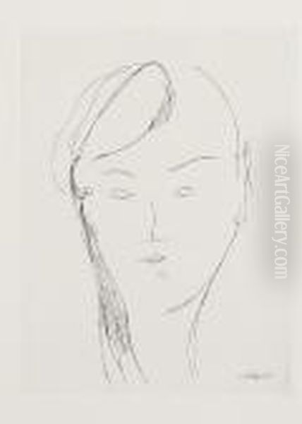 Portrait D'une Jeune Fille Oil Painting by Amedeo Modigliani