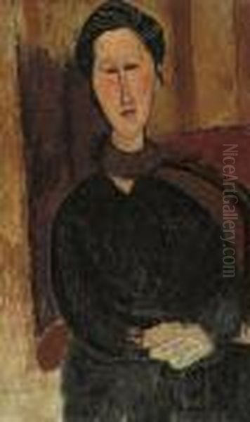 Portrait De Hanka Zborowska Oil Painting by Amedeo Modigliani