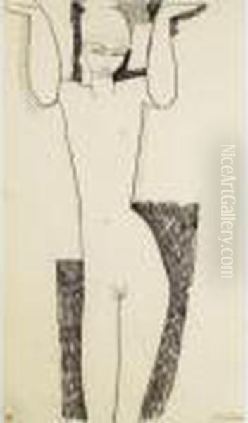 Cariatide Hermaphrodite Oil Painting by Amedeo Modigliani