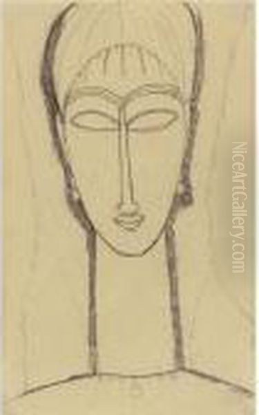 Tete De Cariatide Oil Painting by Amedeo Modigliani