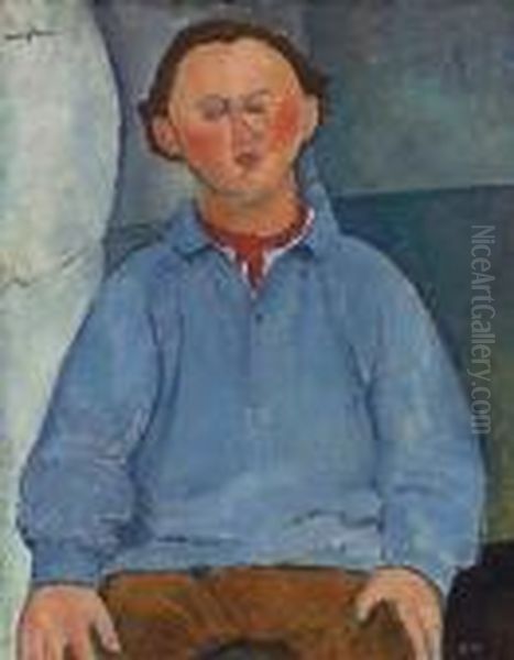 Portrait Du Sculpteur Oscar Miestchaninoff Oil Painting by Amedeo Modigliani