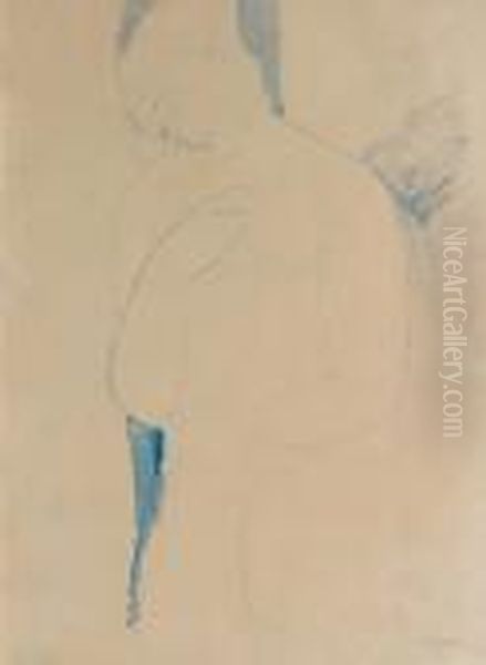 L'odalisque Bleue Oil Painting by Amedeo Modigliani