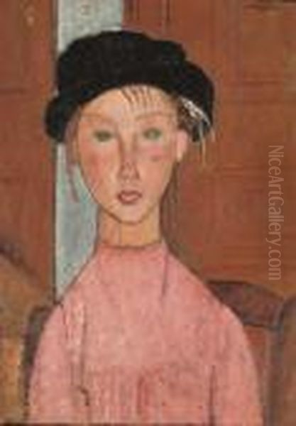 Jeune Fille Au Beret Oil Painting by Amedeo Modigliani