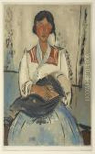 L'italienne. Oil Painting by Amedeo Modigliani