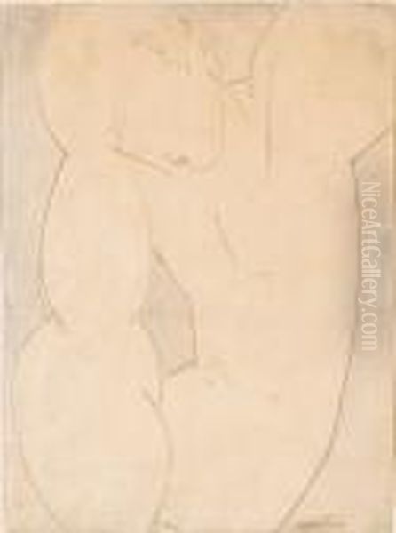 Seated Figure (caryatid) Oil Painting by Amedeo Modigliani