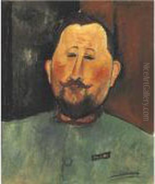 Portrait Du Dr. Devraigne Oil Painting by Amedeo Modigliani