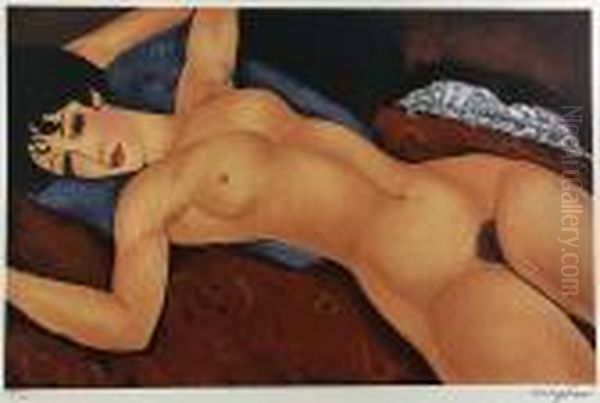 Akt Lezacy Oil Painting by Amedeo Modigliani