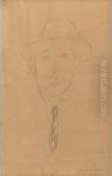 Homme Au Chapeau Oil Painting by Amedeo Modigliani