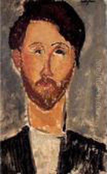 Portrait De Leopold Zborowski Oil Painting by Amedeo Modigliani