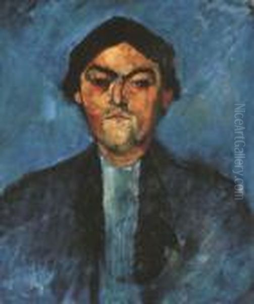 Le Typographe (pedro) Oil Painting by Amedeo Modigliani