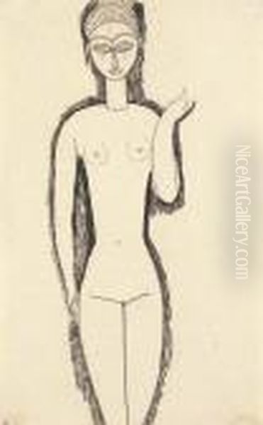 Nudo In Piedi Oil Painting by Amedeo Modigliani