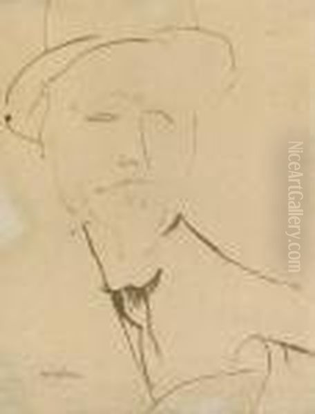 Portrait D'homme Oil Painting by Amedeo Modigliani