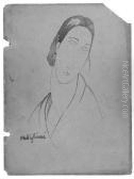 Tete De Femme Oil Painting by Amedeo Modigliani