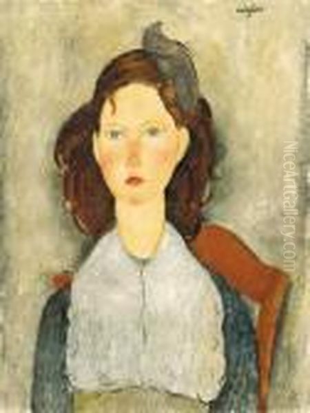 Fillette Assise Oil Painting by Amedeo Modigliani