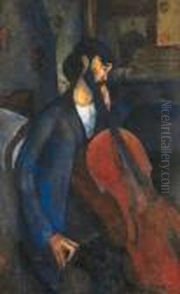 Le Violoncelliste Oil Painting by Amedeo Modigliani