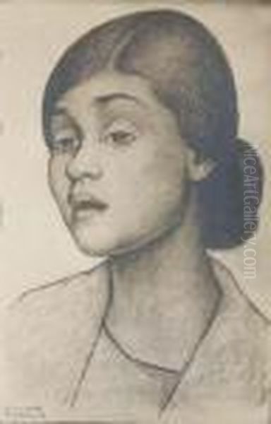 Portrait Of Tina Modotti Drawn By Diego Rivera Oil Painting by Tina Modotti