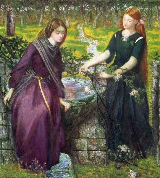 Dante's Vision of Rachel and Leah Oil Painting by Dante Gabriel Rossetti