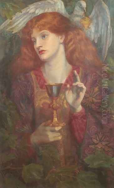 The Holy Grail Oil Painting by Dante Gabriel Rossetti