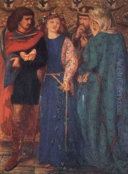 The First Madness Of Ophelia Oil Painting by Dante Gabriel Rossetti