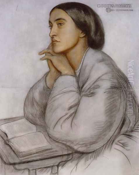 Christina Rossetti Oil Painting by Dante Gabriel Rossetti