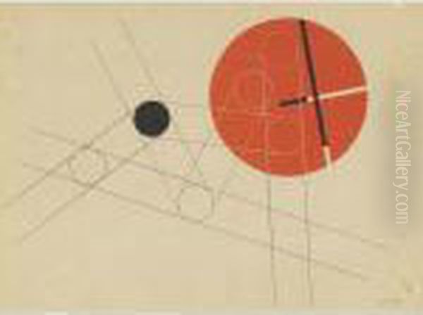 Composition Oil Painting by Laszlo Moholy-Nagy