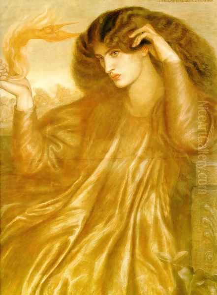 La Donna della Fiamma (The Lady of the Flame) Oil Painting by Dante Gabriel Rossetti