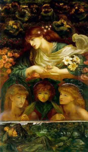 Sancta Lilias 1874 Oil Painting by Dante Gabriel Rossetti